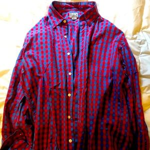 J.Crew red and blue plaid shirt